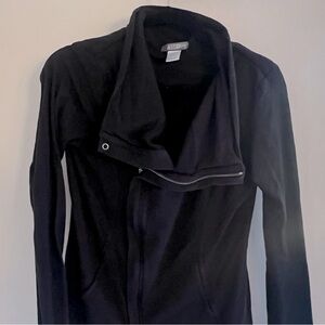 Allison Joy XS Cotton Zip Up Blazer Black